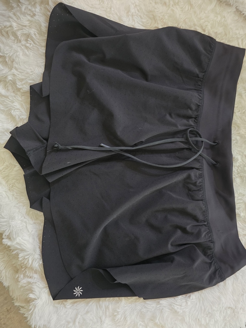 Athleta Black Circle Skirt with Inner Shorts and Drawstring